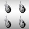 Service Caster 5 Inch SS Black Polyurethane Swivel 3/8 Inch Threaded Stem Caster Set Brake SCC SCC-SSTS20S514-PPUB-BLK-TLB-381615-4 - alternate 1